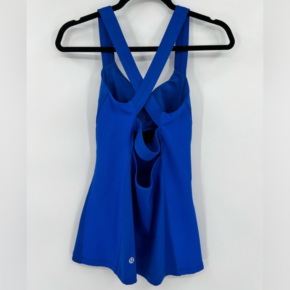 Lululemon Core Kicker Tank Top Baroque Blue Wide Straps Open Back Ribbed Bra 6 - Picture 7 of 16